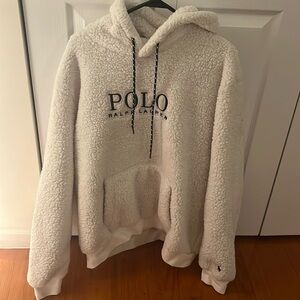POLO Ralph Lauren White Sherpa Hoodie Sweatshirt